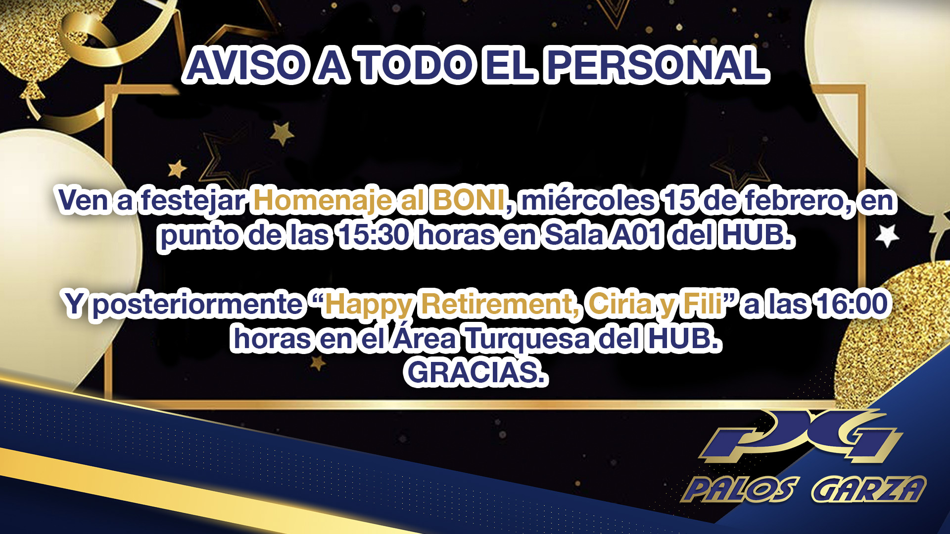 Aviso Homenaje a Boni